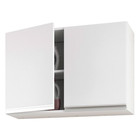 Armário de Parede Área de Serviço e Lavanderia 80cm com 02 Portas 100% MDF Branco - Desk Design Lux