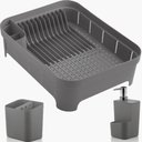 Ver imagem 6 de Kit 3 Utensílios Escorredor de Louça Talher Porta Detergente Chumbo