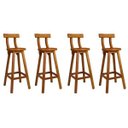 Ver imagem 1 de Kit 4 Banquetas Alta de Madeira com Encosto