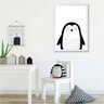 Quadro infantil desenho pinguim p&b - 3