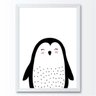 Quadro infantil desenho pinguim p&b - 1