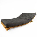 Ver imagem 2 de Sofá Cama Casal Futon Tokio Chumbo Sarja Impermeável Madeira Maciça Cor Mel
