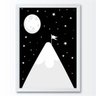 Quadro infantil desenho montanha lua - 1