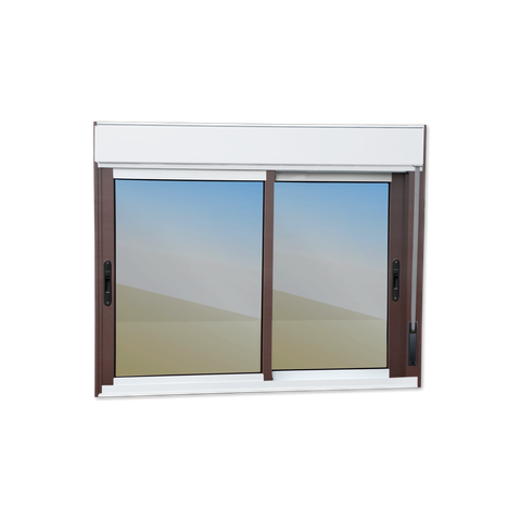Janela Alumínio Elite 2F.Móv.c/Pers.Integ.140 x 120 V.Reflex Mix Corten Brimak