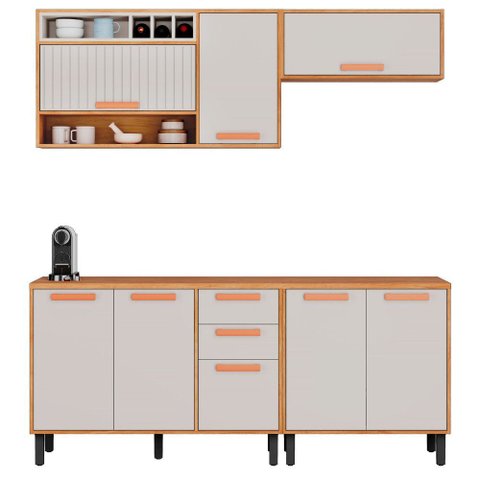 Cozinha Compacta 4 Peças 8 Portas 2 Gavetas com Tampo Itatiaia Napoles