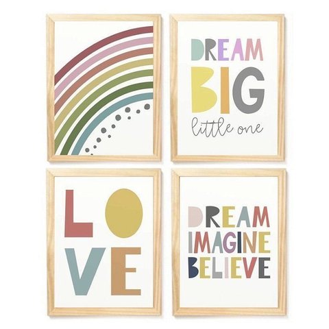 Kit Quadro Love Decorativo Infantil Quarto Criança Bebê Enxoval Menina