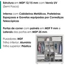Ver imagem 4 de Guarda Roupa Casal 2 Portas de Correr 4 Gavetas Titan 196 cm Branco Zanz