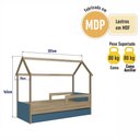 Ver imagem 2 de Cama Infantil Montessoriana Casinha com Cama Auxiliar Ccm020 Infanto Aveiro Oak Azul Completa Móveis