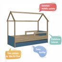 Ver imagem 3 de Cama Infantil Montessoriana Casinha com Cama Auxiliar Ccm020 Infanto Aveiro Oak Azul Completa Móveis