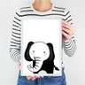 Quadro infantil desenho elefante p&b - 2