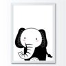 Quadro infantil desenho elefante p&b - 1