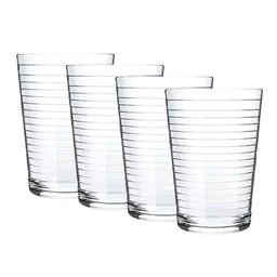Jogo de Copos de Vidro Lines Montana C/ 4 Unidades Quadriculado 210ml Elegante Dia a Dia - 1