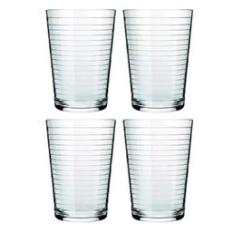 Jogo de Copos de Vidro Lines Montana C/ 4 Unidades Quadriculado 210ml Elegante Dia a Dia - 2