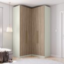 Ver imagem 1 de Guarda Roupa de Canto Bellagio 4 Portas 3 Gavetas MDP Areia HP-Jequitibá Casa 812