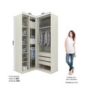 Ver imagem 4 de Guarda Roupa de Canto Bellagio 4 Portas 3 Gavetas MDP Areia HP-Jequitibá Casa 812