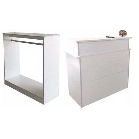 Balcão Arara Roupas + Balcão de Atendimento Loja Closet