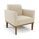 Ver imagem 6 de Conjunto Poltrona e Namoradeira Decorativa Isabella Pés Fixo em Madeira Castanho Suede Bege G19 - Gr
