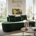 Ver imagem 1 de Sofá 3 Lugares Orgânico Curvo Madrid 180cm Veludo Verde