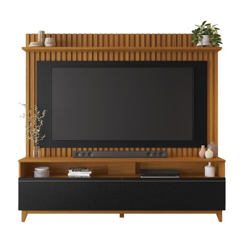 Rack com Painel para TV até 65” 2 Portas NT1340 Freijó/Preto