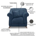 Ver imagem 3 de Poltrona Decorativa Apollo Veludo Azul Marinho 2233 - Montanaris Decor