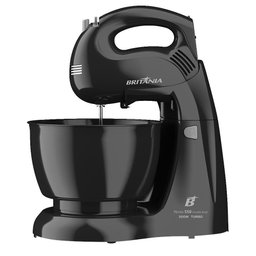 Batedeira Britânia Pérola 550 Turbo 2 Tigelas 500w com 4 Velocidades Preta - 220v - 1