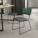 Ver imagem 2 de Kit 04 Cadeiras Decorativas Sala Jantar Allana L02 Facto Verde Musgo Linho Cinza Escuro - Lyam