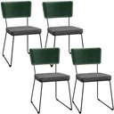 Ver imagem 1 de Kit 04 Cadeiras Decorativas Sala Jantar Allana L02 Facto Verde Musgo Linho Cinza Escuro - Lyam