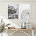 Ver imagem 1 de Kit 2 Quadros Fotografias Brancas Carrossel e Roda Gigante 33x24cm - com Vidro:madeira Preta