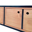 Ver imagem 4 de Nicho para Parede com Portas - Madeira e Ferro - Decoração Industrial - Preto e Canela