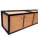 Ver imagem 3 de Nicho para Parede com Portas - Madeira e Ferro - Decoração Industrial - Preto e Canela