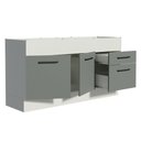 Ver imagem 5 de Balcão de Pia Cozinha 150 cm 2 Portas e 2 Gavetas (Sem Tampo e Pia) Branco/Cinza Agata Madesa