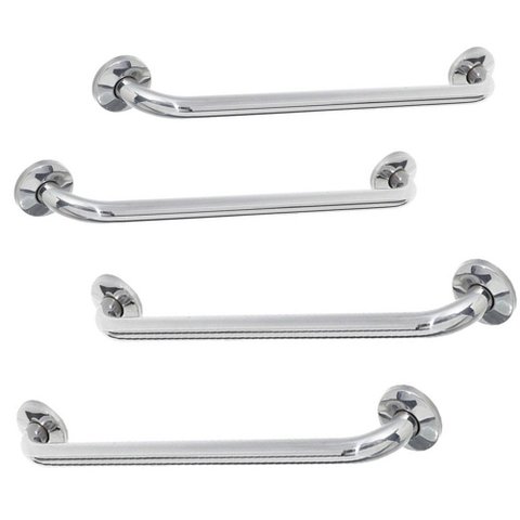 Alça Apoio Banheiro Inox Reta Kit 4 unidades 40cm e 60cm Idoso Cadeirante Acessibilidade