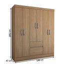 Ver imagem 5 de Guarda-roupa Casal Sena Slim 6 Portas 2 Gavetas Amêndola Touch - Panorama Móveis