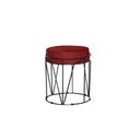 Ver imagem 1 de Puff Babu Preta Veludo Vermelho Metal Móveis