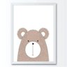 Quadro infantil desenho urso marrom orelha branca - 1