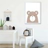 Quadro infantil desenho urso marrom orelha branca - 3