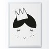 Quadro infantil Desenho Menina Princesa Preto e Branco - 1