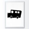 Quadro infantil desenho carro preto - 1
