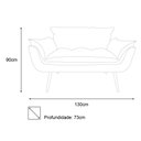 Ver imagem 3 de Kit Namoradeira +1 Puff Puf Decorativo Opala Suede Azul Tifany Pés Madeira Mz Decor