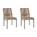 Ver imagem 1 de Kit 2 Cadeiras Corda Náutica Lari Empilhável em Alumínio Bege