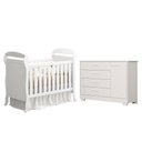 Ver imagem 1 de Jogo de Quarto Infantil Cômoda Zaki e Berço Mini Cama Danny Branco Fosco - Reller Móveis Branco