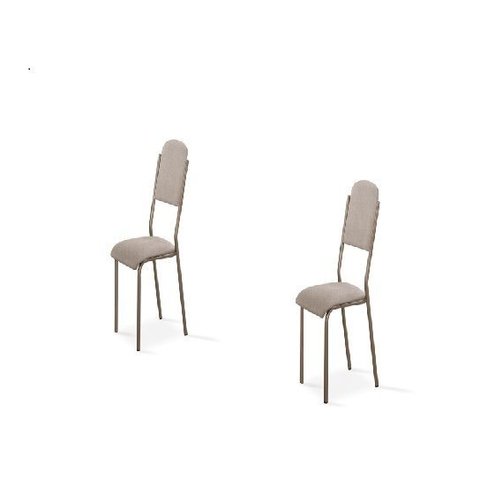 Kit 2 Cadeiras Jantar Dalia Dama Aço Nobre:champagne