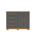 Ver imagem 5 de Cômoda Quarto 122cm com 2 Portas Sapateira Vitória Nature/Alasca V01 - D'Rossi