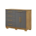 Ver imagem 7 de Cômoda Quarto 122cm com 2 Portas Sapateira Vitória Nature/Alasca V01 - D'Rossi
