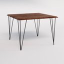 Ver imagem 3 de Conjunto de Mesa Eames Clips de Ferro Preto Tampo Quadrado Amêndoa 90x90 4 Cadeiras Ferro Preta Asse
