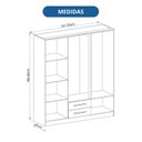 Ver imagem 5 de Guarda-Roupa 6 Portas 2 Gavetas Pequim Cedro