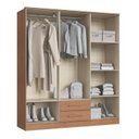 Ver imagem 3 de Guarda-Roupa 6 Portas 2 Gavetas Pequim Cedro