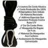 Corda Preta Polipropileno + Mosquetão/ 6 Metros Amarrar Corda Preta Tulipa Móveis Corda Preta Pendur - 2