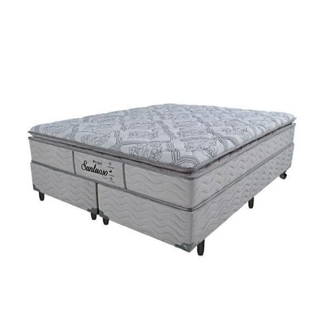 Cama Box King + Colchão de Molas - Probel - Suntuoso Pillow Super 72x203x193cm