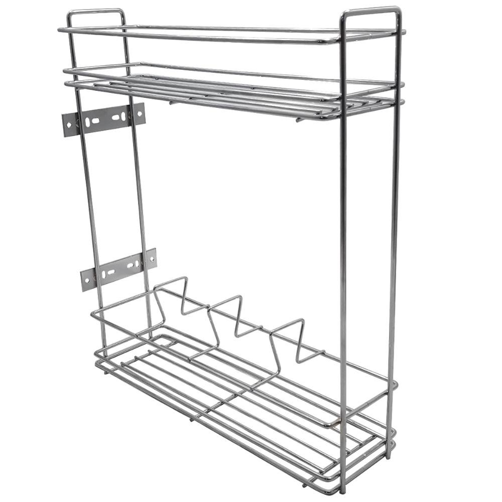 Porta Temperos Óleo Lateral Armário Corrediças Aço Cromado - 1